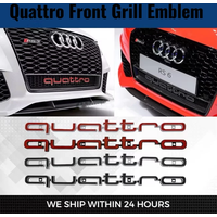 Audi Quattro Emblem 3D ABS Car Front Grille Emblem For A3 A4 A5 A6 A6L A7 A8 Q3 Q5 Q7 S3 S4 S5 RS3 RS4 RS6 Badge Accessorie