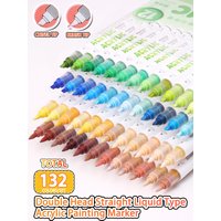 GuangNa 12/132 Colors Double Head Acrylic Painting Marker Straight Liquid Pype Acrylic Marker Pens Set Stationery,GN.8109
