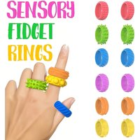 New Fidget Toys Children's Silicone Sensory Ring Silicone Decompression Toy Sensory Ring 12pcs