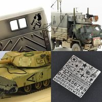 Scale model kit painting tools Reusable metal Hollow airbrush stencil Spray mask US military aircraft & vehicle markings 1/35
