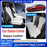 Car Seat Cover Suitable for Tesla Model 3 Highland 2025 2026 Nappa Leather Seat Cover Ventilated Seat Cover Interior Accessories