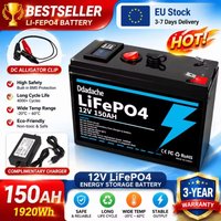 🎁 Batterie rechargeable au lithium-ion LiFePO4 12V 150Ah, utilisée pour les explorateurs en kayak, les panneaux solaires, les jouets électriques pour bateaux et les batteries de fauteuils roulants