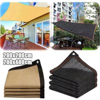 2x2m/2x4m Black Sun Shade Net Beige Shading Net UV Protection Plant Shed Outdoor Sunshade Mesh HDPE Sunscreen Fabric Sunshade