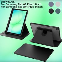 Case For Samsung Galaxy Tab A9/A11 Plus 11 SM-X210 X230, with Pencil Holder, 360 Rotating Stand Transparent Back Cover