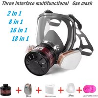 Three-port multi-purpogas mask industrial spraying replaceable filter spray paint insecticide with 40mm Activated Carbon Filter