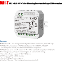 12-36VDC 1CH*8A DALI + 0/1-10V Triac Dimmer DA1-T (DT6) mit Druckschalter-Dimmfunktion für 5050 2835 COB Einfarbige LED-Streifen