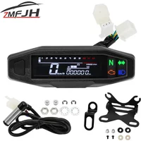 A New Universal Moto RPM Tachometer Speedometer Speed Gauge Tacho Meter Digital Odometer Instrument Sensor Set For Motorcycle
