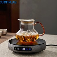 JUSTINLAU 450/600ml Pure Titanium Lid Glass Teapot Home Integrated Filter Tea Separation Health Brewing Teapot Kung Fu Teaware