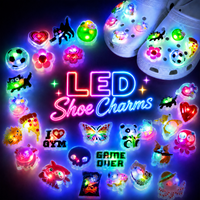 1PCS Cute Summer LED Shoe Charms for Girl,Octopus and Panda Charms for Shoes,Cat Flowers Soccer Pins Shoe Accessories