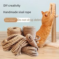 Natural Jute Rope Cat Scratcher- High-Quality Durable Interactive Scratching Post for Indoor Cats, Light Yellow Furniture