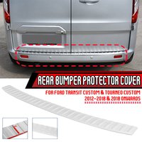 Car Styling Rear Trunk Bumper Protector Boot Sill Plate Trim Cover Guard For Ford Transit Custom & Tourneo Custom 2012-2018
