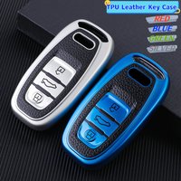 TPU Car Key Case for Audi A4 A5 A6 A7 A8 Q8 Q5 S6 S7 S5 S4 RS6 RS7 3 Buttons Smart Keyless Entry Remote Control Protector Cover