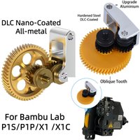 Upgrade Hardened Steel Extruder Gear Assembly ForBambu Lab X1/X1C/P1P/P1S 3D Printer All MetalRNCNano-Coated Hardened Steel Gear