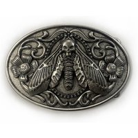 Moth skull belt buckle, Western cowboy belt buckle