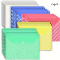 25 Pack A4 Twill Folders, Snap Button Closure, Durable PP, Organizing Office Documents, Exam Papers, Must-Have for School Season