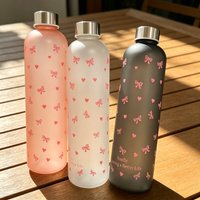 1000ml (33.81 Fl Oz) Orchid Pattern Sports Water Bottle - For Outdoor Activities, Camping & Picnics, Gifts (Friends/Students/Cou