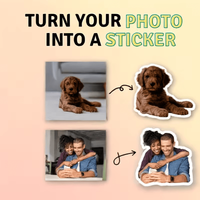 Customize die-cut photo stickers with your own pictures, suitable for water bottles, laptops, phones, and cars.