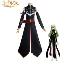 Code Anime Geass C.C. Costume de Cosplay robe noire, uniforme CC Lelouch de la rébellion, accessoires de fête d'halloween pour femmes et filles, iCoser