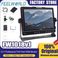 Feelworld 10.1 inch Camera Field Monitor FW1018V1 Full HD 1920x1200 IPS Display HDMI YPbPr Video Audio Input for DSLR Cameras
