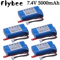 ( JST plug ) 7.4V 5000mAH Li-ion Upgrade Batery For RC Helicopter Car Tanks Trucks Boats Electric Toys parts 2S 7.4V Battery