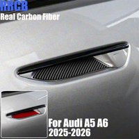 Real Carbon Fiber Car Accessories Door Handle Panel Decorative Strips Cover Soft Sticker For Audi A5/A5L/A6/A6 E-tron 2025-2026