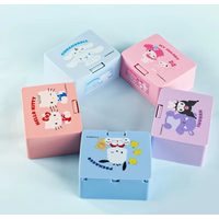Hello Kitty Storage Box Cotton Swab Stick Box Press Elastic Lid Cosmetic Box Cute Cartoon Anime Women Products Student Wholesale