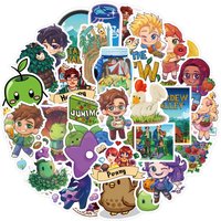 50Pcs Cartoon Stardew Valley Graffiti Stickers DIY Suitcase Phone Luggage Skateboard Waterproof Decals Kids Toy