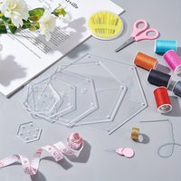 6Pcs Acrylic Hexagon Quilting Template Set | 1"-6" Sizes with 1/4" Seam Allowance | Transparent Quilt Making Tools