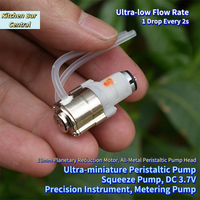【DC 3.7V Ultra Micro Peristaltic Squeezing Dosing Pump Mini 10MM Planetary Gear Metering Pump Precision Small Flow Motor】