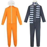 Vector Cosplay Costume Movie Minion Thief Dad Gru Costume Halloween Party Performance Orange Jakect Pant Glasses Outfits Set