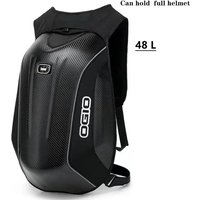 48L Expandable Waterproof Motorcycle Hard shell backpacks MX Motocross carbon fiber backpack Moto Racing bags Computer bag LOGO