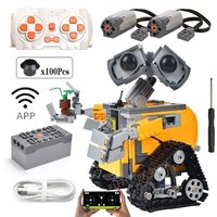 Nowy 687 sztuk HOT WALL E zaawansowana technologicznie aplikacja zmotoryzowany robot RC funkcje figurki techniczne klocki do budowy dla dzieci