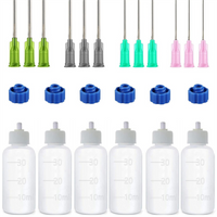 AB33-6 Pcs Glue Applicator Bottles, 30Ml Plastic Squeezable Dropper Bottles With Blunt Needle Tip 14Ga 16Ga 18Ga 20Ga