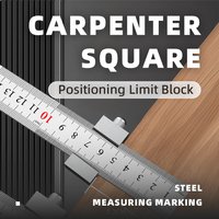 Woodworking Steel Ruler Positioning Limit Block Measuring Marking Gauge Metal Carpenter Carpentry Square Accurate Tools