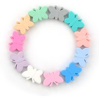 Butterfly Beads Silicone 5pcs Teethers BPA Free Food grade silicone For making Necklace Bracelets Keychain Jewelry accessories