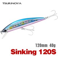 TSURINOYA 120S Sinking Minnow 12cm 40g DW37 Saltwater Hard Boat Fishing Lure Artificial Minnow Bait with Treble Hooks Wobblers