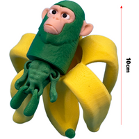 3d Printed Articulated Wooden Shark Stick Man - Movable Arms Anime Figure Desktop Collectible