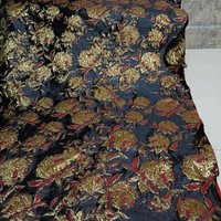 Embossed Luxury Golden Silk Flowers Jacquard Fabric Bubble Cloth Dress Clothing Bag Diy Sewing Yarn-dyed Fabric