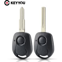 KEYYOU For Ssangyong 2 Button Car Key Replacement Fob Cover Case For Ssangyong Actyon Kyron Rexton Uncut Blade