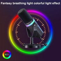 XLR/USB Dynamic Computer Microphone RGB PC Computer Gaming Mic for Studio Recording Streaming Content Creation