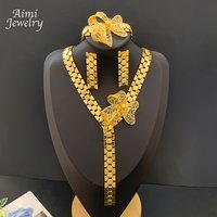 Unique Design Necklace Earrings Bracelet Sets 18K Gold Plated Jewelry Set for Women Jewellery Set Bridal Wedding Party Gifts