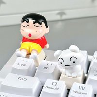 Personality Crayon Shin Chan Little White Keycap Cross Axis Mechanical Keyboard Gaming Keyboard Accessories Series Gift Keycap