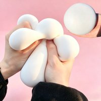 Squishy White Bread Stress Ball Fidget Toy Soft Bun Squeeze Ball Stress Relief Slow Rising Sensory Toys for Adults Relaxing Gift