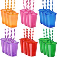 12pcs Beaded Necklace Plastic Shot Cup for Wedding Bachelorette Party Birthday Decoration Supplies Hen Night Christmas Game Prop