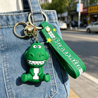 Anime Toy Story & Monsters Inc. Keychain 6 Styles Buzz Lightyear Woody Jessie Rex Slinky Dog Mike 3D Silicone Figure Bag Charm