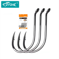 ZYZHE 3~15Pcs Octopus Beak Fishing Hooks High Carbon Steel Sea or Freshwater Fishing Hooks Sharp Black Octopus Fishhooks