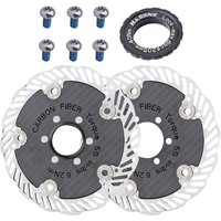 140mm/160mm Bike Carbon Fiber Disc Brake Rotor Six-Bol/ Center Lock Cycling Brake Rotor Mountain Road Bicycle Floating Brake pad