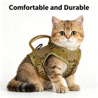 Outdoor Tactical Cat Harness For Walking Escape Proof Adjustable Waterproof Pet Harness Soft Mesh Vest For Large Cat Small Dog