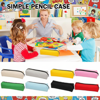 Solid Color Pencil Case Simple Pencil Bags For Student New Stationery School Supplies Kids Gift Zipper Big Cosmetic Bag