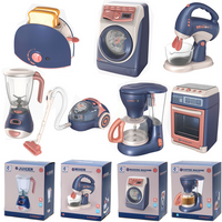 Pretend Kitchen Play Toys Electric Vacuum Cleaner Water Sweeper Household Juicer Dispenser Washing Machine with Light Tools Kids